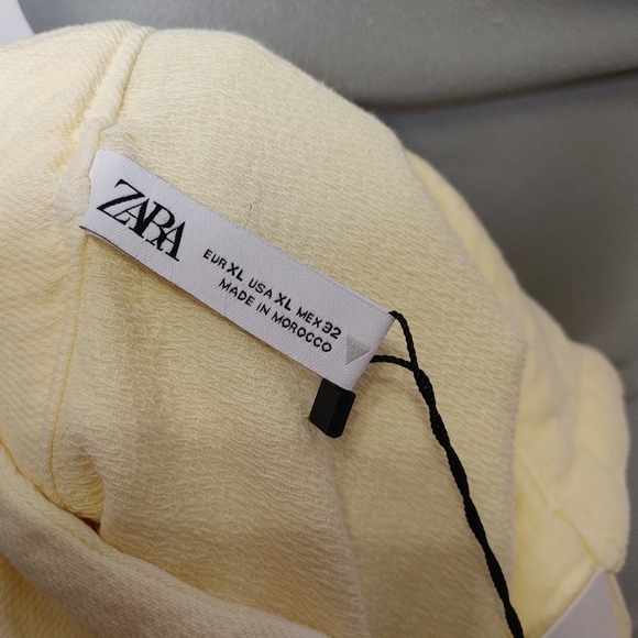 ZARA pale yellow raw hem zippered hoodie XL - Picture 9 of 10